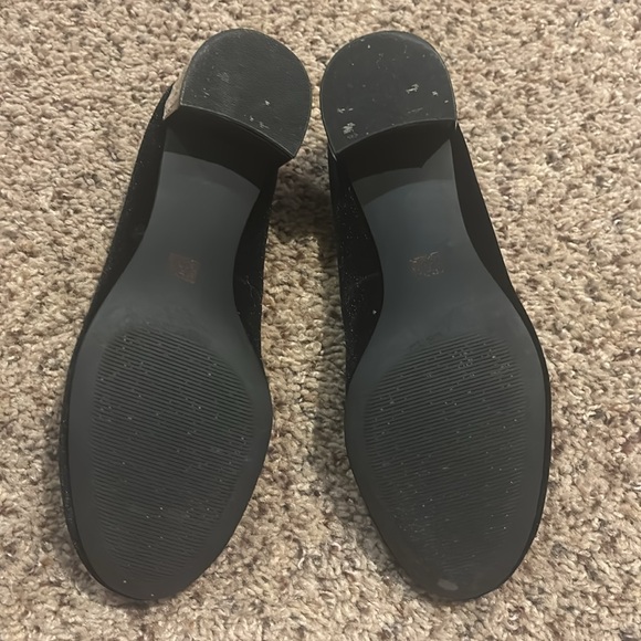 Anne Klein Hayden Block Heel Black Satin
Fabric w/Gem Jeweled Embellished Heel - Picture 9 of 12